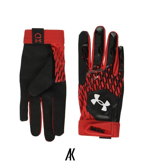 UA 'Clean Up' Batting Gloves Black/Orange (Baseball) - XL