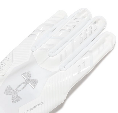 UA F9 Nitro Receiver Gloves - White