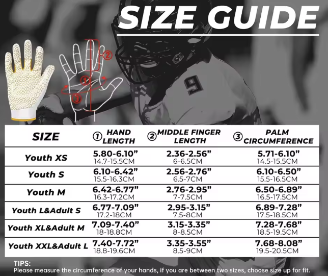 Youth Football Receiver Gloves (Black/White)